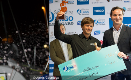 Sébastien Simon, promo 2014, arrive 3e de la 1e étape de la Solitaire Urgo Le Figaro
